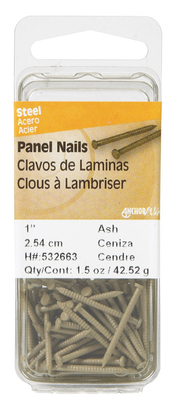 HILLMAN 1 in. Panel Steel Nail Large Head, Pack of 6