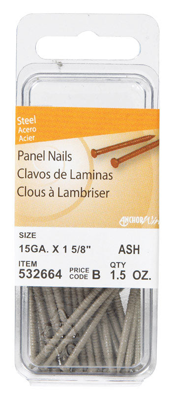 HILLMAN 1-5/8 in. Panel Steel Nail Large Head, Pack of 6