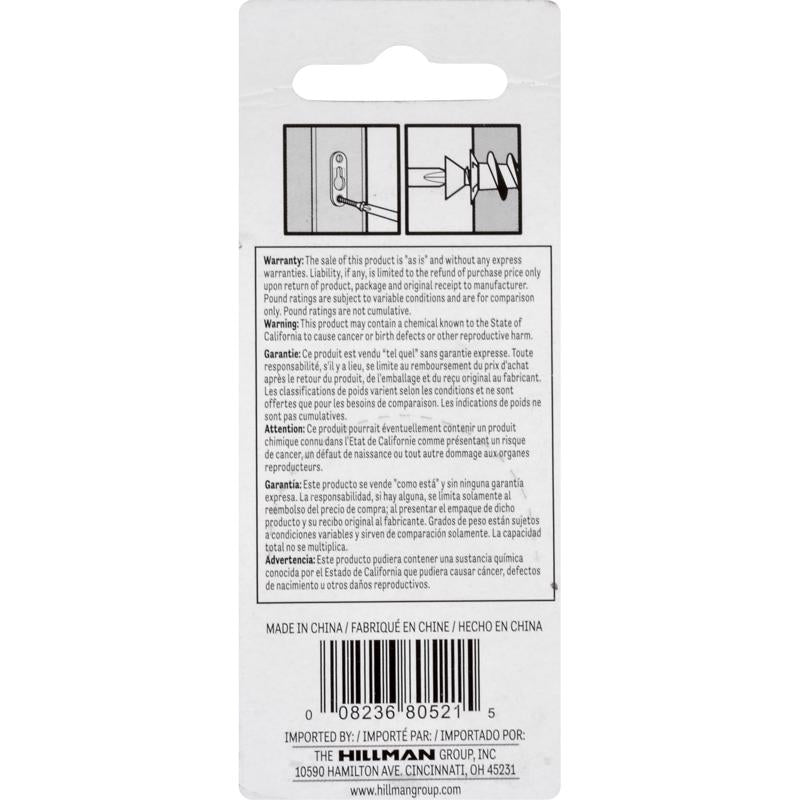 HILLMAN Steel-Plated Keyhole Picture Hanger 20 lb 2 pk, Pack of 10