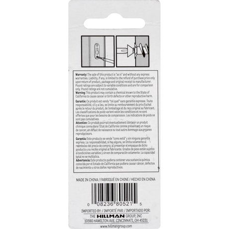 HILLMAN Steel-Plated Keyhole Picture Hanger 20 lb 2 pk, Pack of 10
