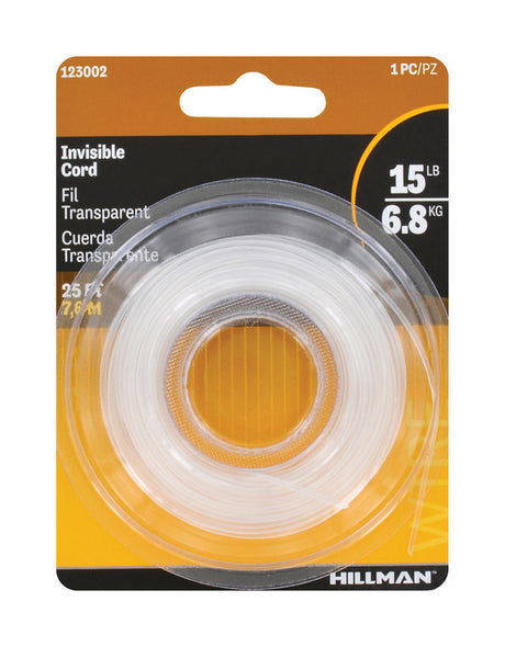HILLMAN 25 ft. L Plastic 18 Ga. Invisible Cord, Pack of 10
