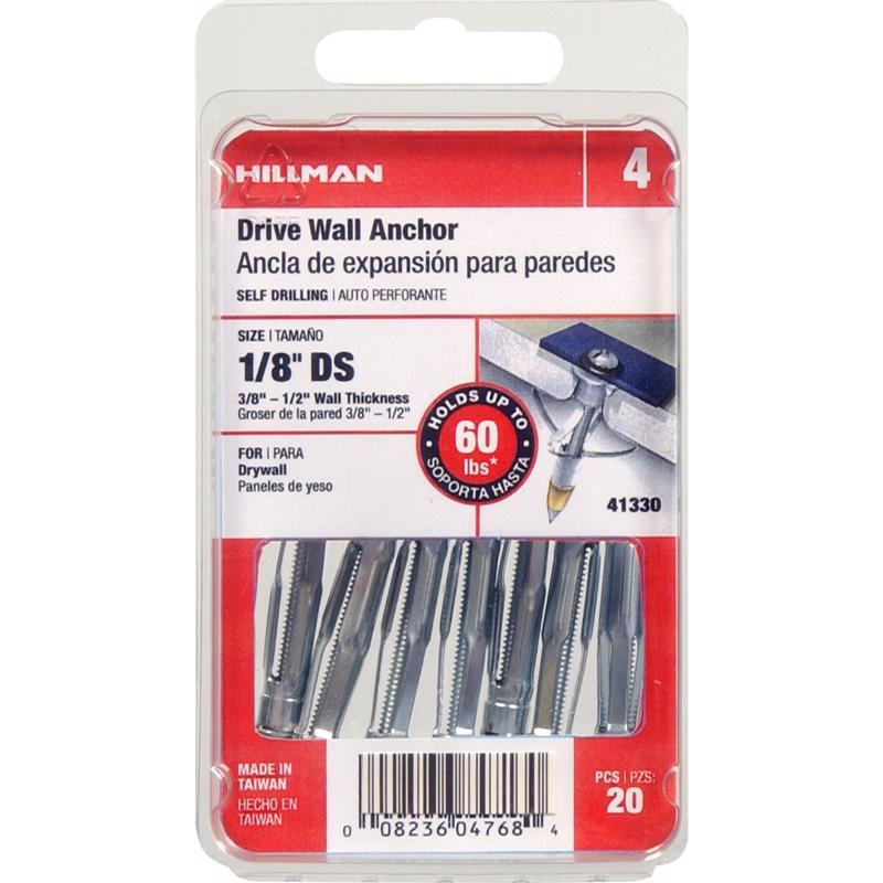 HILLMAN 1/8 in. D X 1/8 Short in. L Metal Pan Head Drive Wall Anchors 20 pc, Pack of 5