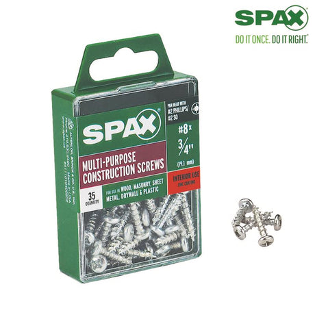 SPAX No. 8 X 3/4 in. L Phillips/Square Zinc-Plated Serrated Multi-Material Screw 35 pk