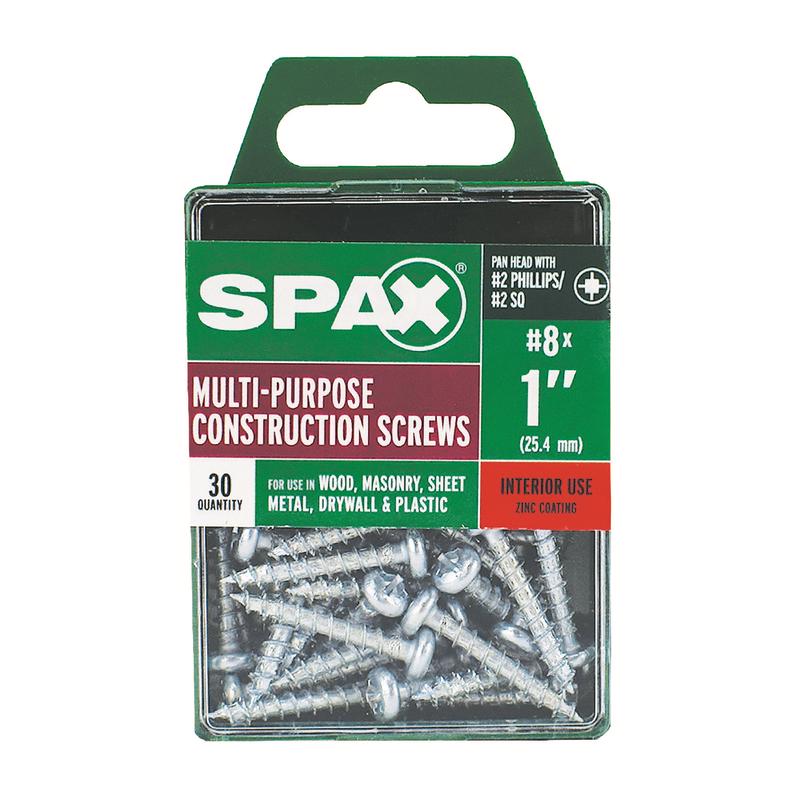 SPAX No. 8 X 1 in. L Phillips/Square Zinc-Plated Serrated Multi-Material Screw 30 pk