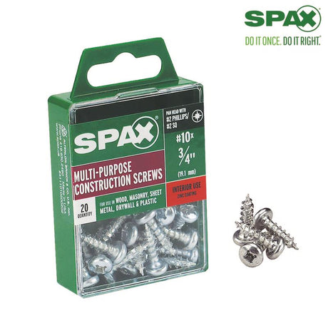 SPAX No. 10 X 3/4 in. L Phillips/Square Zinc-Plated Serrated Multi-Material Screw 20 pk