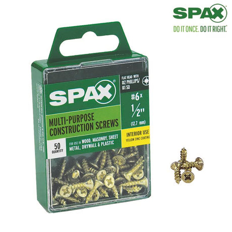 SPAX Multi-Material No. 6 Label X 1/2 in. L Unidrive Flat Head Serrated Construction Screws