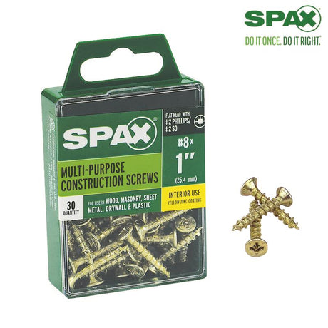 SPAX Multi-Material No. 8 Label X 1 in. L Unidrive Flat Head Serrated Construction Screws