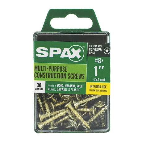 SPAX Multi-Material No. 8 Label X 1 in. L Unidrive Flat Head Serrated Construction Screws