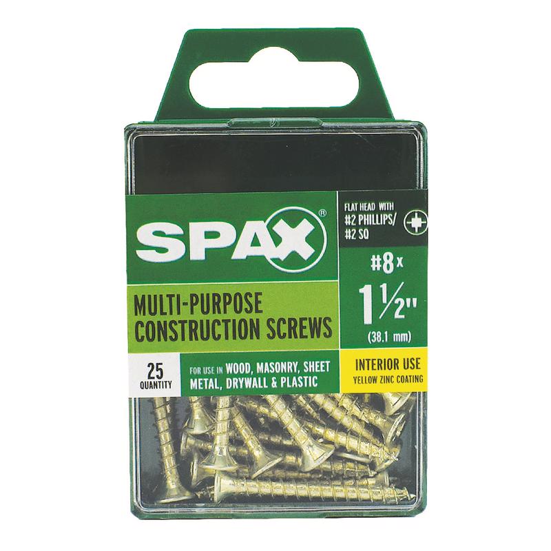 SPAX Multi-Material No. 8 Label X 1-1/2 in. L Unidrive Flat Head Serrated Construction Screws
