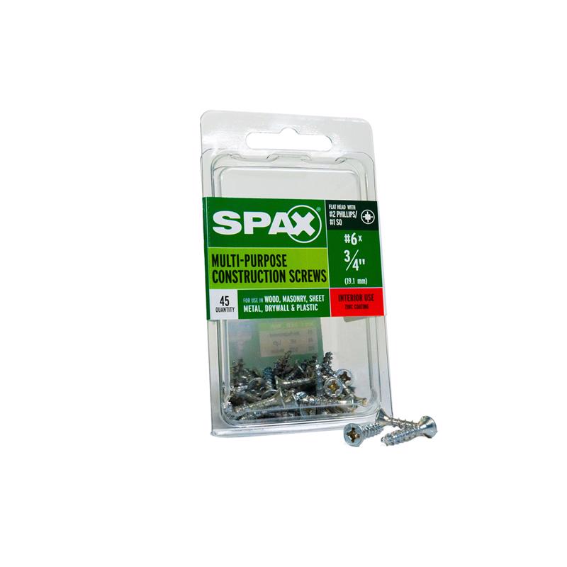 SPAX Multi-Material No. 6 Label X 3/4 in. L Unidrive Flat Head Serrated Construction Screws