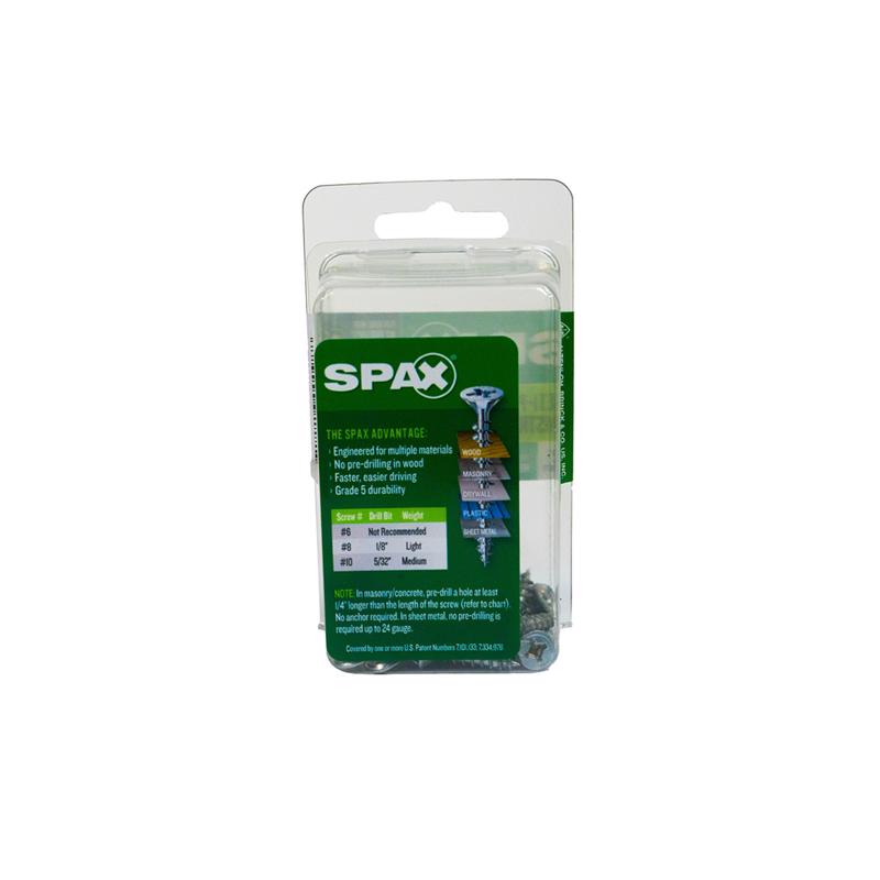 SPAX Multi-Material No. 8 Label X 3/4 in. L Unidrive Flat Head Serrated Construction Screws