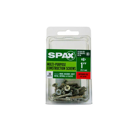 SPAX Multi-Material No. 8 Label X 1 in. L Unidrive Flat Head Serrated Construction Screws