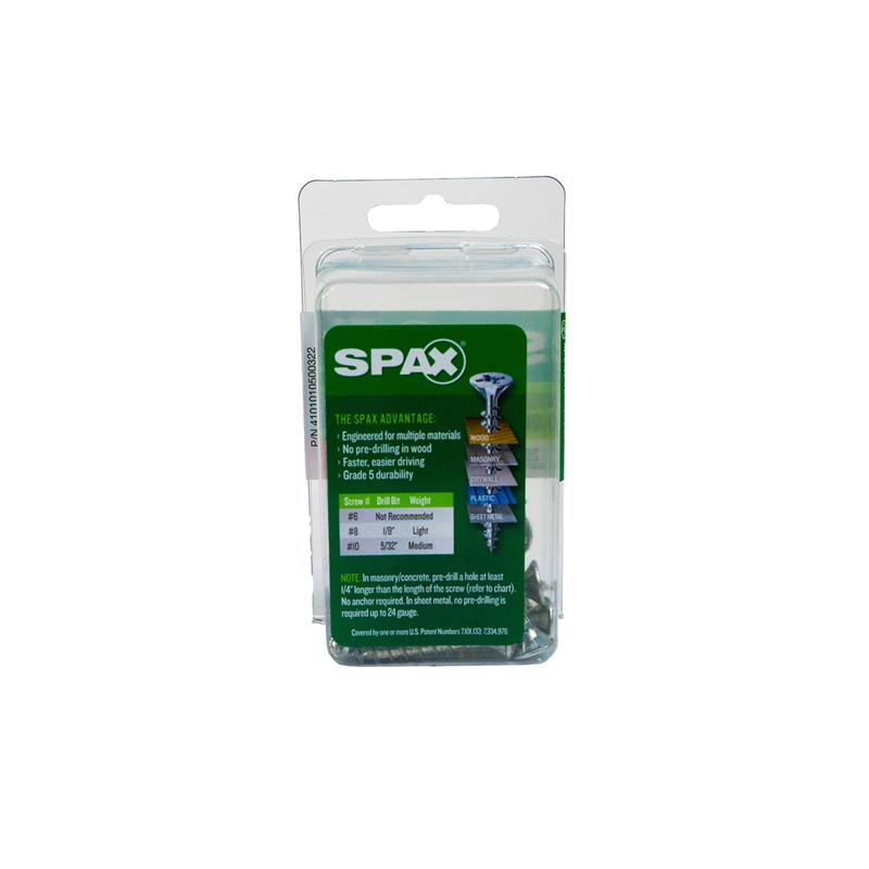 SPAX Multi-Material No. 10 Label X 1-1/4 in. L Unidrive Flat Head Serrated Construction Screws