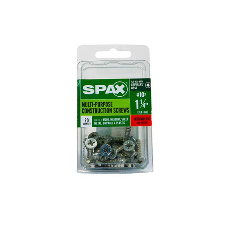 SPAX Multi-Material No. 10 Label X 1-1/4 in. L Unidrive Flat Head Serrated Construction Screws