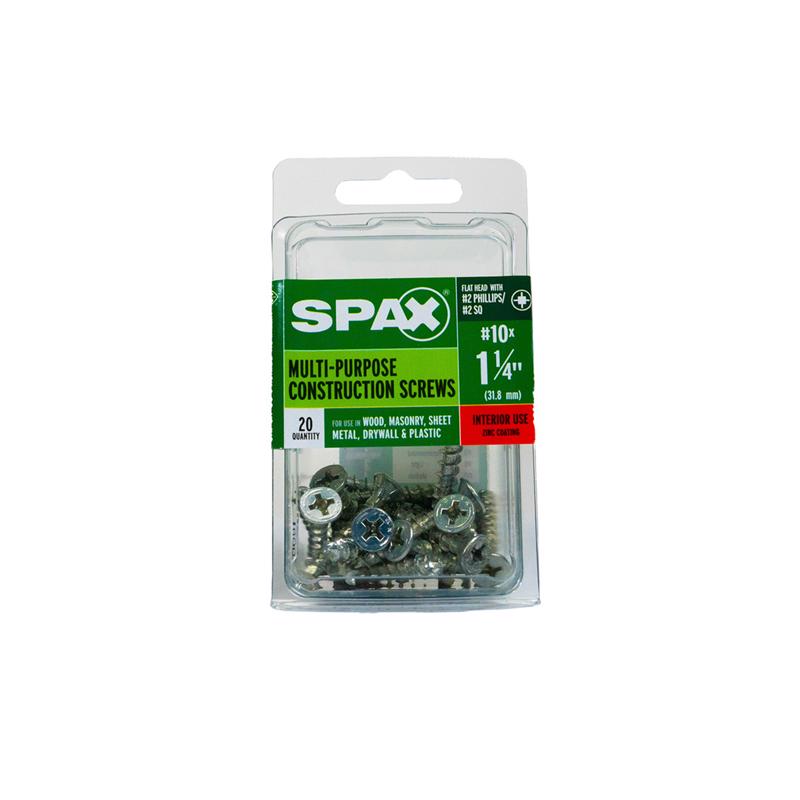 SPAX Multi-Material No. 10 Label X 1-1/4 in. L Unidrive Flat Head Serrated Construction Screws