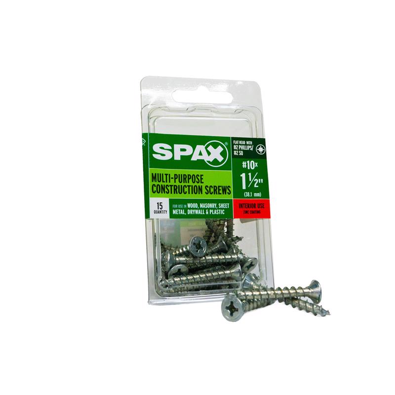SPAX Multi-Material No. 10 Label X 1-1/2 in. L Unidrive Flat Head Serrated Construction Screws