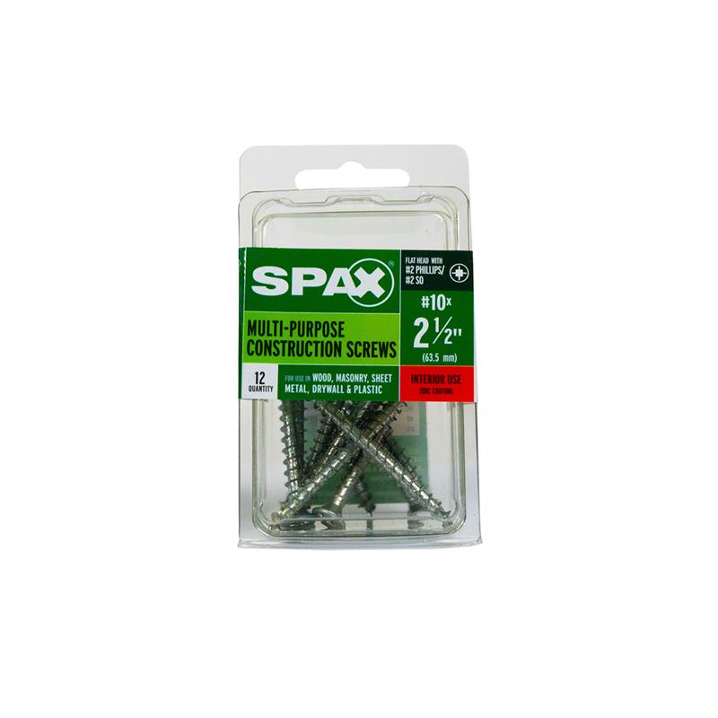 SPAX Multi-Material No. 10 Label X 2-1/2 in. L Unidrive Flat Head Serrated Construction Screws