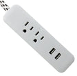 PowerZone ORPBUF0002 Extension Cord, 6 ft L, Platinum White