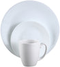 Corelle Winter Frost Series 1148417 Round Dinnerware Set, 16-Piece, Glass, White, Pack of 2