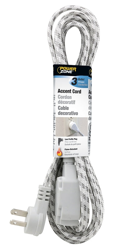 PowerZone ORFC926609 Extension Cord, 16 AWG Cable, 9 ft L, Gray