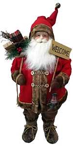 Hometown Holidays 22436 Christmas Figurine, 36 in H, Santa with Welcome Sign