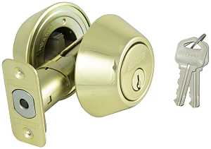 ProSource D272-RU5B Deadbolt, 3 Grade, Polished Brass, 2-3/8 to 2-3/4 in Backset, KW1 Keyway, Pack of 3