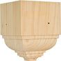 Waddell OCTB31 Series Crown Trim Block, 3-1/2 in L x 3-1/2 in W x 4-1/2 in H Dimensions, Pine, Natural
