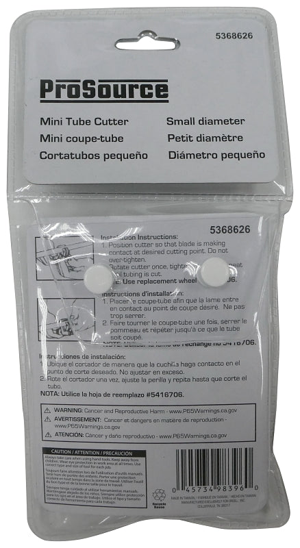ProSource T003-3L Tube Cutter, 5/8 in Max Pipe/Tube Dia, 1/8 in Mini Pipe/Tube Dia, Steel Blade