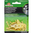 HILLMAN WALL DOG Brass-Plated Gold Self-Drilling Picture Hanger 50 lb 10 pk, Pack of 10