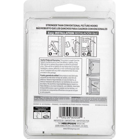 HILLMAN WallBiter Brass-Plated Medium Duty Picture Hook Kit 45 lb 15 pk