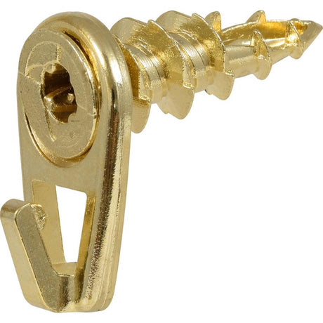 HILLMAN Brass-Plated Gold Drywall Picture Hook 50 lb 2 pk, Pack of 10