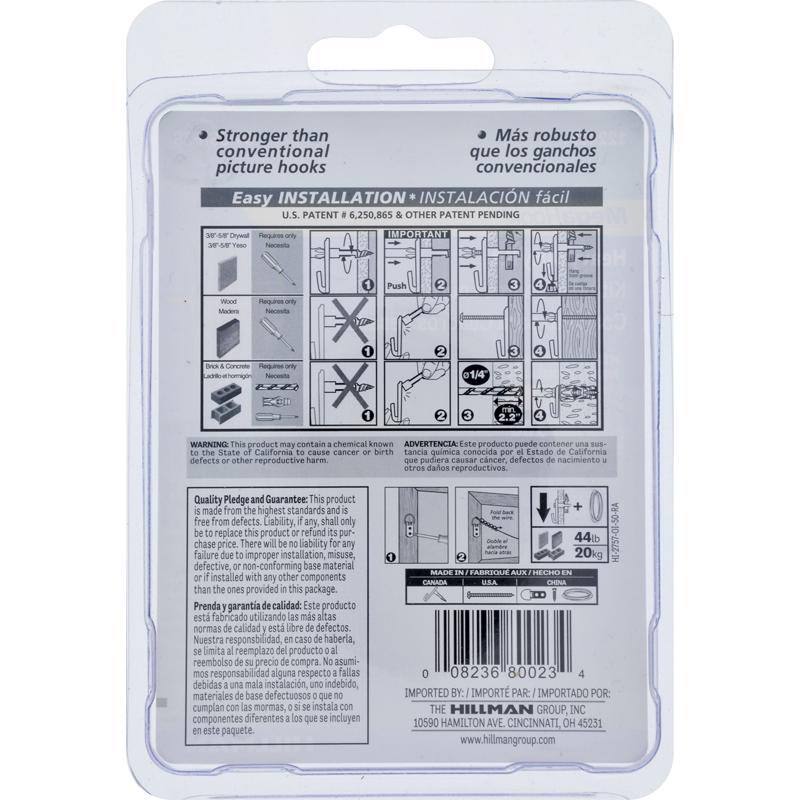 HILLMAN MegaHook Brass-Plated Gold Heavy Duty Picture Hook Kit 75 lb 9 pk