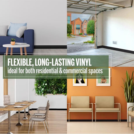 M-D Building Products 4 in. H X 0.08 in. W X 60 ft. L Prefinished Black Vinyl Wall Base