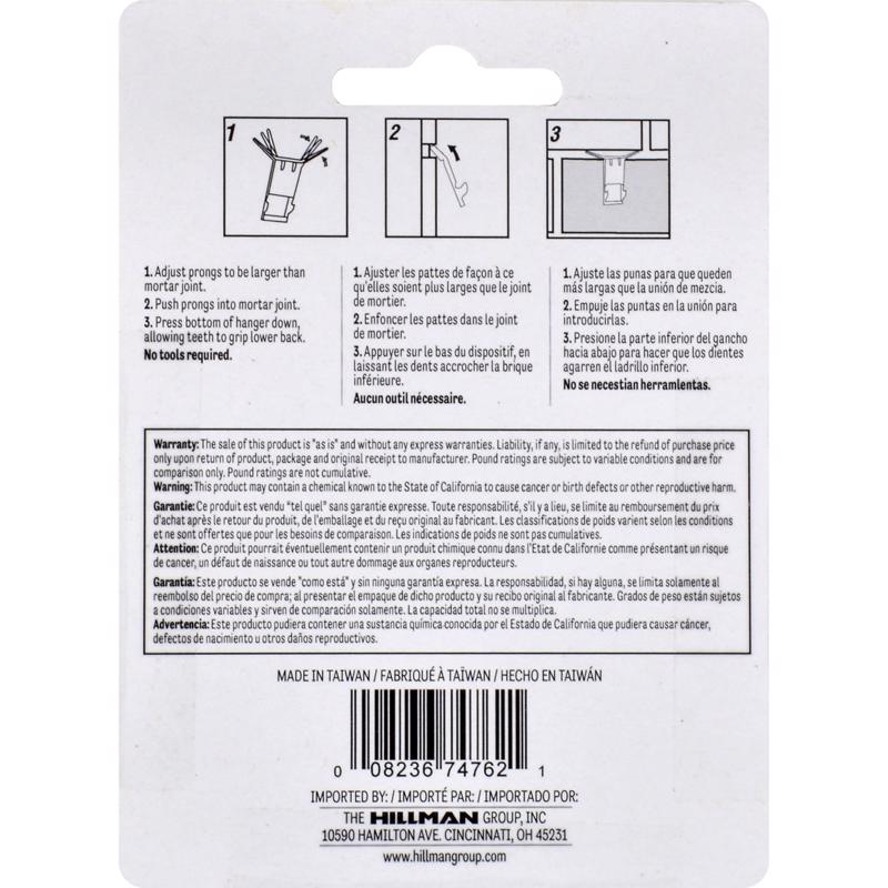 HILLMAN Brass-Plated Gold Brick Picture Hanger 30 lb 2 pk, Pack of 10