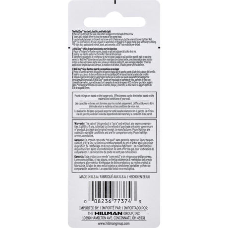 HILLMAN WALL DOG Brass-Plated Gold Self-Drilling Picture Hanger 50 lb 3 pk, Pack of 10