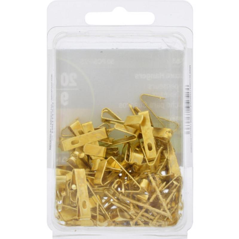 HILLMAN Brass-Plated Gold Conventional Picture Hanger 20 lb 50 pc, Pack of 5