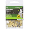 HILLMAN Brass-Plated Professional Picture Hanger 30 lb 25 pk, Pack of 5