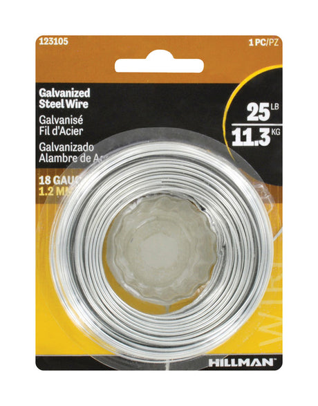 HILLMAN 110 ft. L Galvanized Steel 18 Ga. Wire, Pack of 6