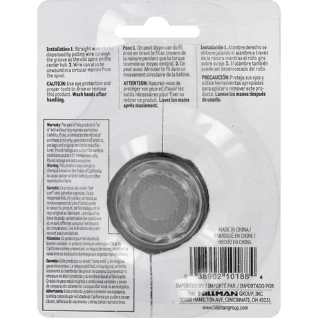 HILLMAN 110 ft. L Galvanized Steel 18 Ga. Wire, Pack of 6