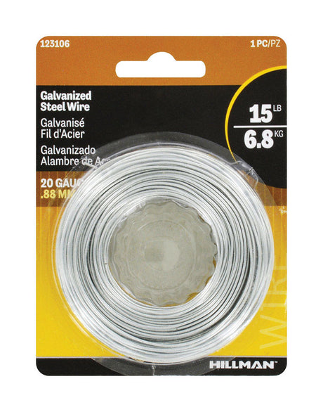 HILLMAN 175 ft. L Galvanized Steel 20 Ga. Wire, Pack of 6