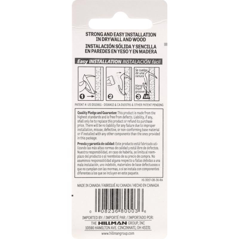 HILLMAN WallBiter White Small Picture Hook 30 lb 4 pk, Pack of 10