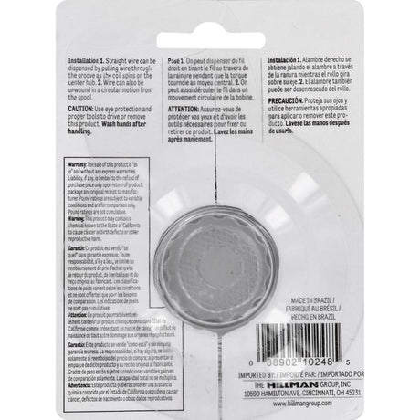 HILLMAN 250 ft. L Galvanized Steel 24 Ga. Wire, Pack of 6