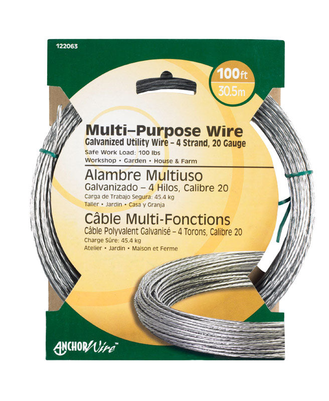 HILLMAN 100 ft. L Galvanized Steel 20 Ga. Wire