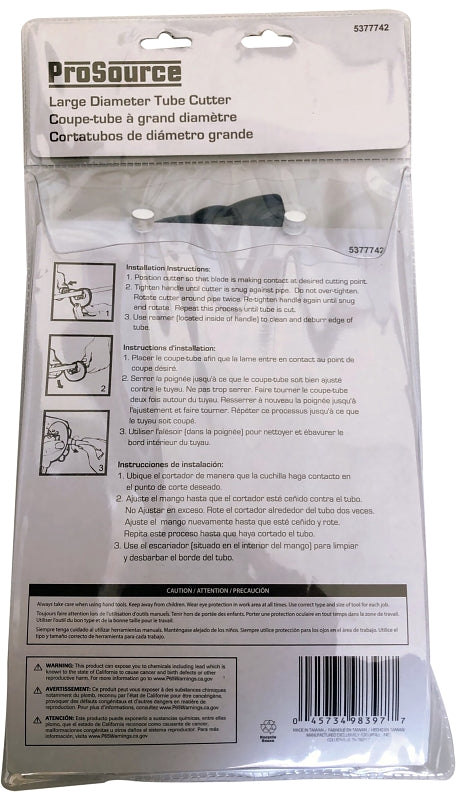 ProSource T005-3L Tube Cutter, 2-1/8 in Max Pipe/Tube Dia, 5/8 in Mini Pipe/Tube Dia, Steel Blade