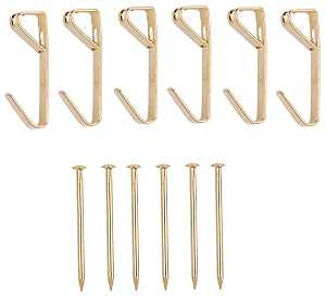 ProSource PH-122306-PS Picture Hanger, 30 lb, Steel, Polished Brass, Brass, Nail-In Mounting