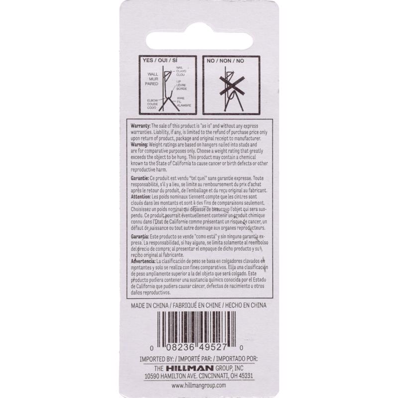 HILLMAN Brass-Plated Gold Professional Picture Hanger 25 lb 4 pk, Pack of 10