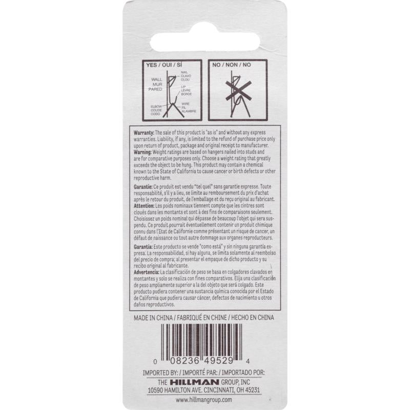 HILLMAN Brass-Plated Gold Professional Picture Hanger 40 lb 3 pk, Pack of 10