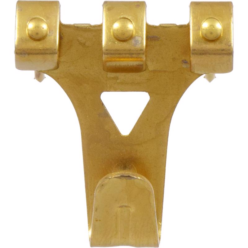 HILLMAN Brass-Plated Gold Professional Picture Hanger 75 lb 2 pk, Pack of 10