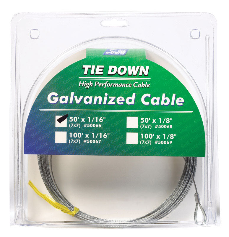 Tie Down Engineering Galvanized Steel 1/16 in. D X 50 ft. L Aircraft Cable