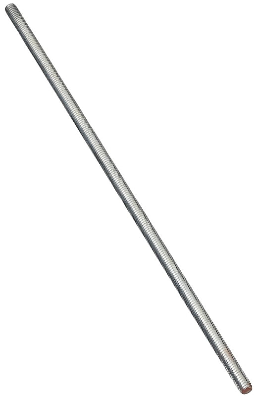 National Hardware N179-325 Threaded Rod, 5/16-18 Thread, 12 in L, A Grade, Steel, Zinc, UNC Thread